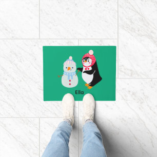 Paillasson Frosty le bonhomme de neige et le pingouin