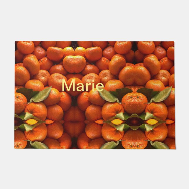 Paillasson Fruit simple orange ajouter nom minimum personnali (Devant)