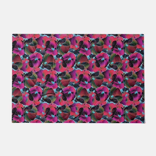 Paillasson Fuchsia floral  (Devant)