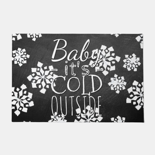 Paillasson Fun Cute Baby Son Froid Dehors Chalkboard (Devant)