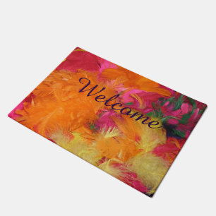Paillasson Fun Rose, Orange Plumes Accueil Porte Mat Porte ma