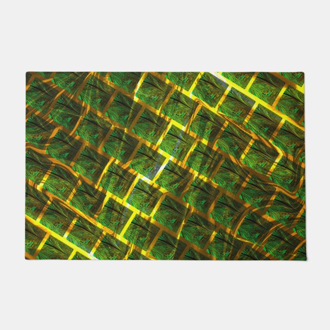 Paillasson Fundo com imagem verde sob grade dourada ? (Devant)