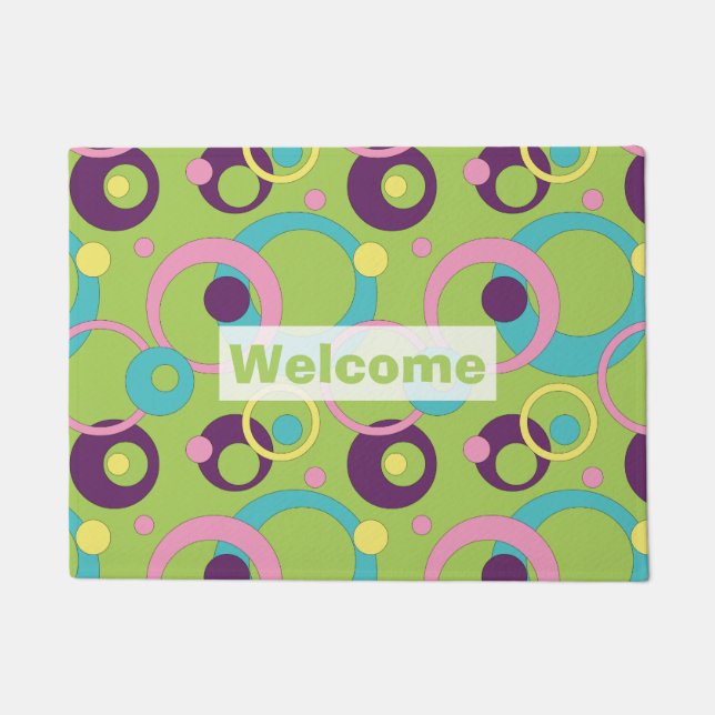 Paillasson Funky Green Cercles mat (Devant)