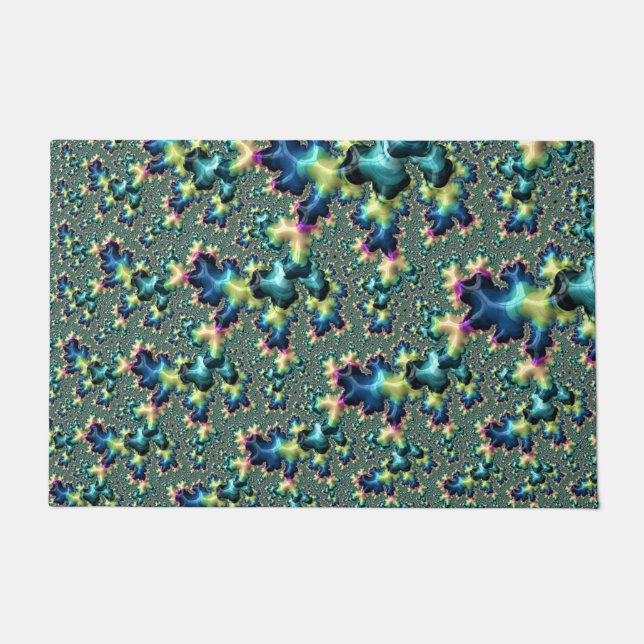 Paillasson Funky Trippy Eclectique Boho Hippie Abstrait Fract (Devant)