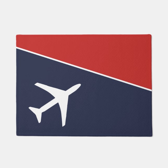 Paillasson Funky White Plane Avion Pilote (Devant)