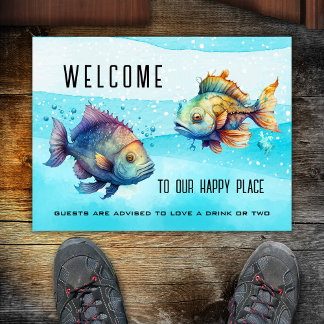 Paillasson Funny Aquarelle Poisson Nautique