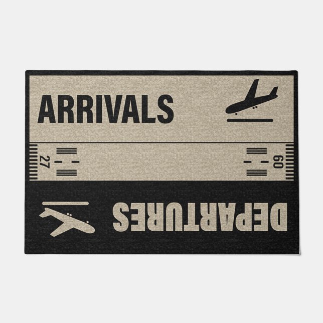 Paillasson Funny Arrivals And Departures Doormat,Plane Mat (Devant)