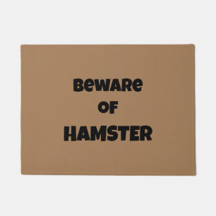 Paillasson Funny "Attention au hamster" Typographie moderne