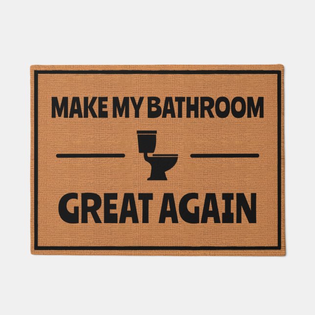 Paillasson Funny Bathroom Toilet Humor Rustic Minimalist (Devant)