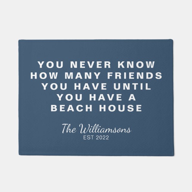 Paillasson Funny Beach House Friends Citation Personnalisée B (Devant)