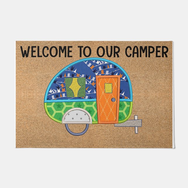 Paillasson Funny Camping Jour Portable, mignonne cadeau Campe (Devant)