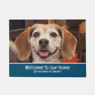 Paillasson Funny Chien Photo Bienvenue Avez-Vous Apporté Snac