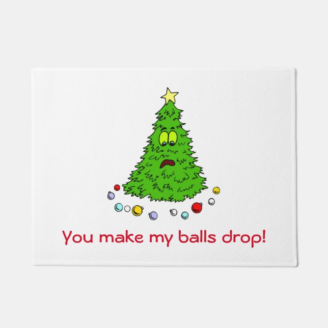 Paillasson Funny Christmas Tree Joke Make Balls Drop Holiday (Devant)