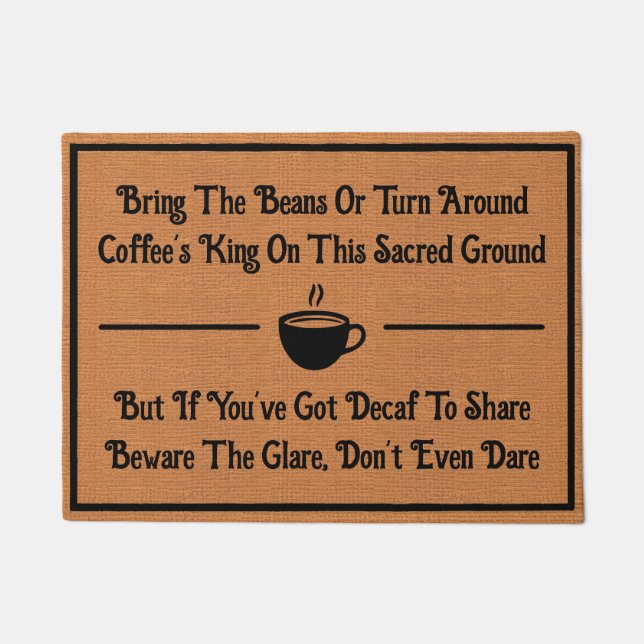 Paillasson Funny Coffee Decaf Humor Minimalist Rustic (Devant)
