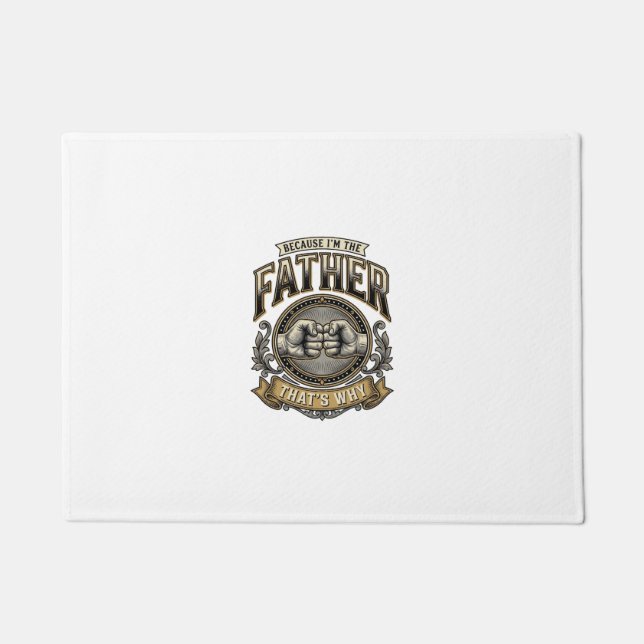 Paillasson Funny Father Fist Bump Vintage Engraving Shirt Des (Devant)