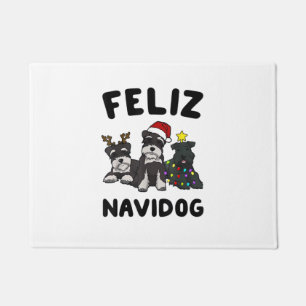 Paillasson Funny Feliz Navidog amoureux des chiens de la mini