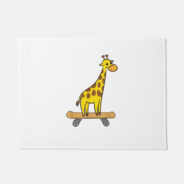 Paillasson Funny Giraffe Lover Giraffe Skateboard (Devant)