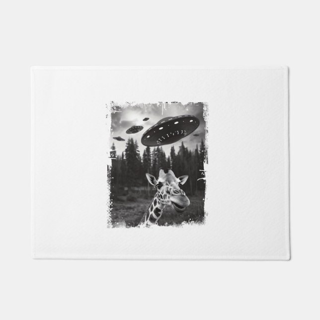 Paillasson Funny Giraffe UFO Zoo animal Weird meme Graphisme (Devant)