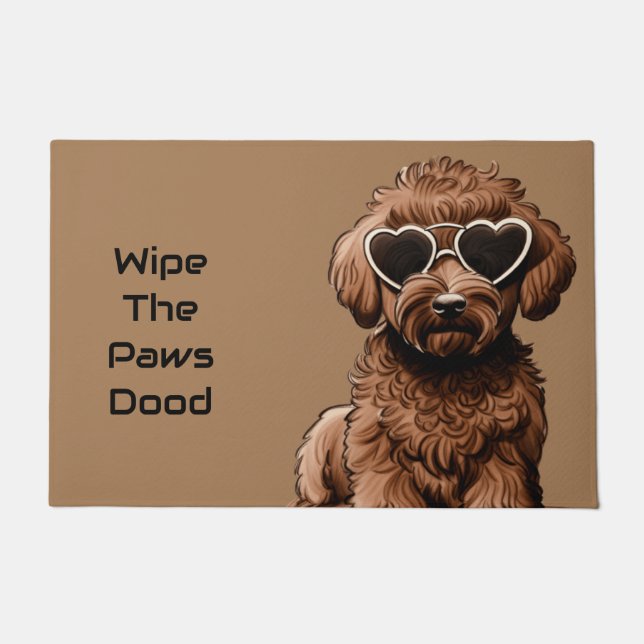 Paillasson Funny Goldendoodle mat de porte (Devant)