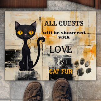 Paillasson Funny Grunge Ocher Chat noir