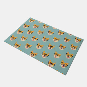 Paillasson Funny Hipster Corgi Motif