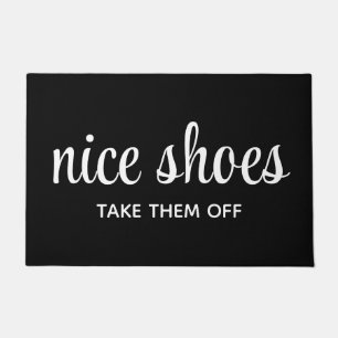 Paillasson Funny Humoristique Noir et Blanc Nice Chaussures
