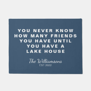 Paillasson Funny Lake House Amis Citation Personnalisée Bleu