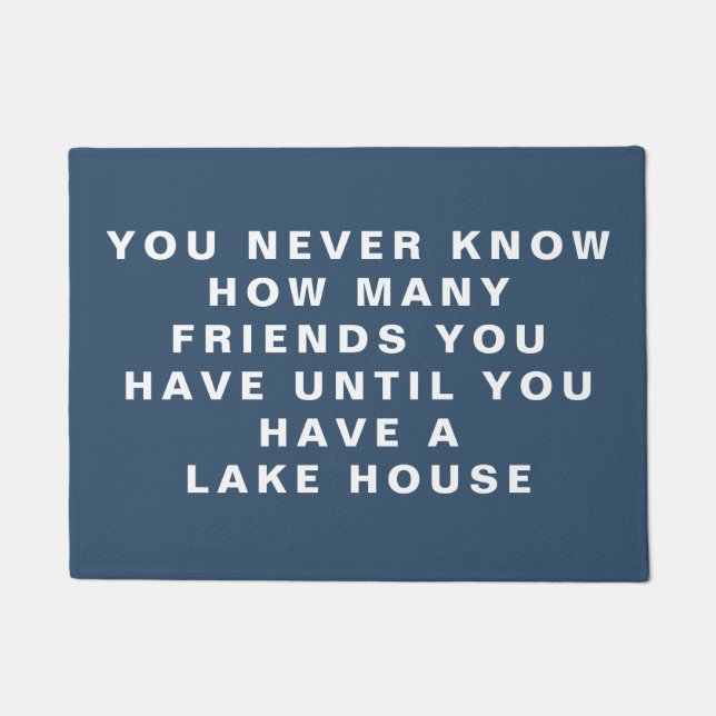 Paillasson Funny Lake House Friends Citer Texte modifiable Bl (Devant)