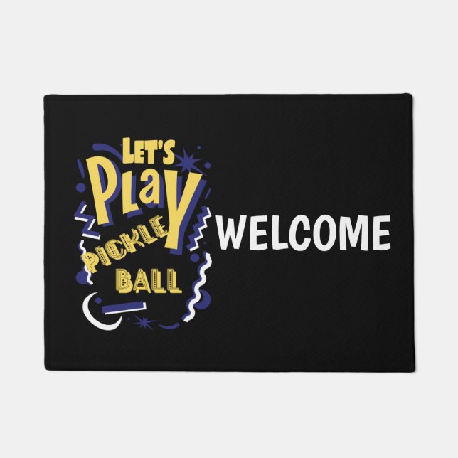 Paillasson Funny Let's Play Pickleball Party Design (Devant)
