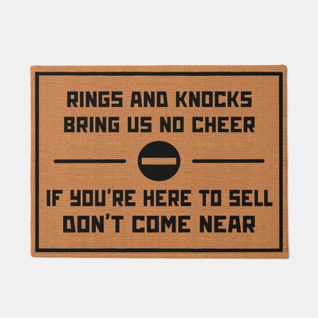 Paillasson Funny No Soliciting Humor Rustic Brown Introvert (Devant)