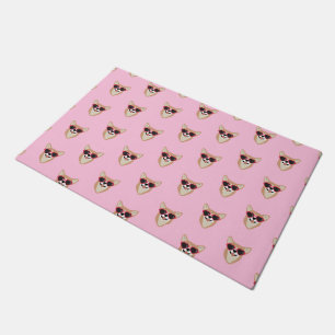 Paillasson Funny Pembroke Welsh Corgi Motif rose