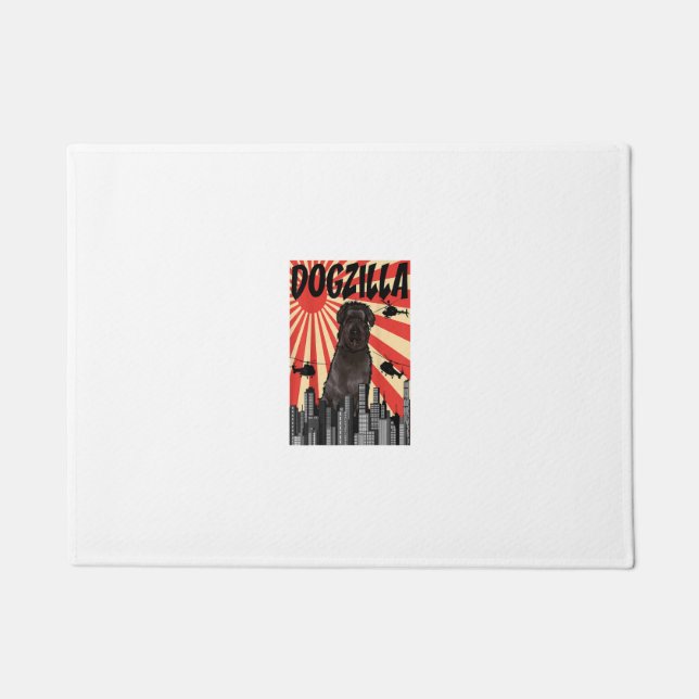 Paillasson Funny Retro Japonais Dogzilla Bouvier des Flandres (Devant)