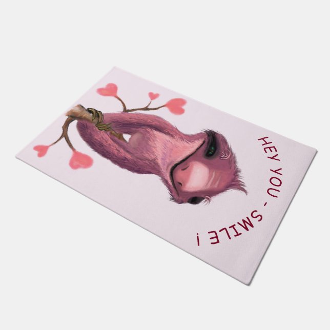 Paillasson Funny Romantique Sloth Smile Doormat (Incliné)