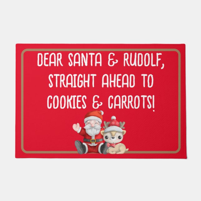 Paillasson Funny Santa Cookies Straight Ahead Christmas (Devant)