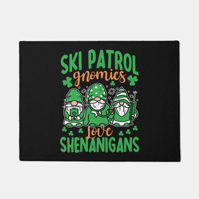 Paillasson Funny Ski Patrol St. Patrick's Day (Devant)