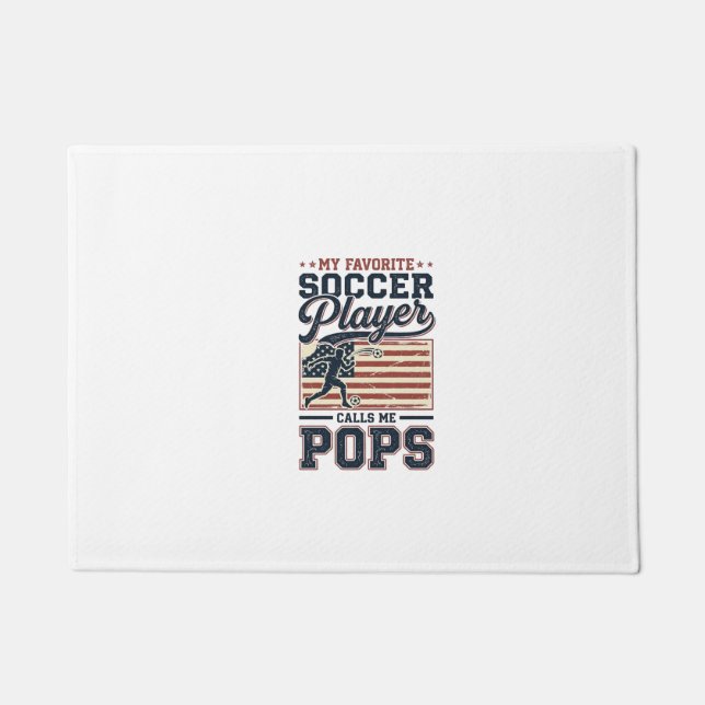Paillasson Funny Soccer Pops Vintage Gravure Design de T-shir (Devant)