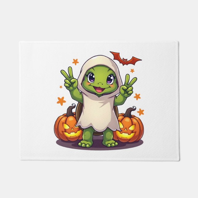 Paillasson Funny Turtle Ghost Pumpkin Boo Halloween Kids Mens (Devant)