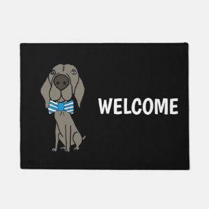 Paillasson Funny Weimaraner Dog portant la Cravate de Bow