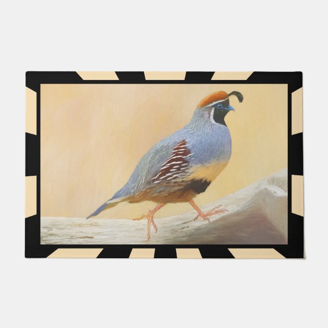 Paillasson Gambrel's Quail Painting Original Bird Art (Devant)