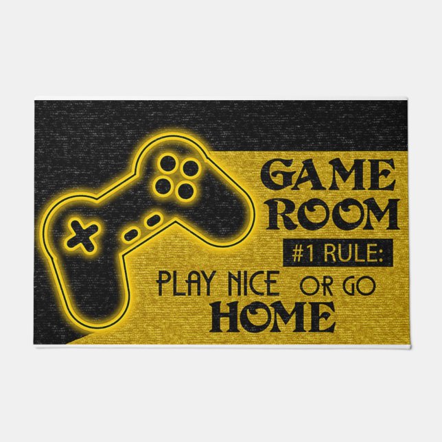 Paillasson Game Room Rules, Best Gift For Gamer (Devant)