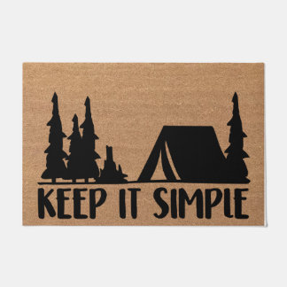 Paillasson Gardez-le simple Noir Rétro Mat, Vintage