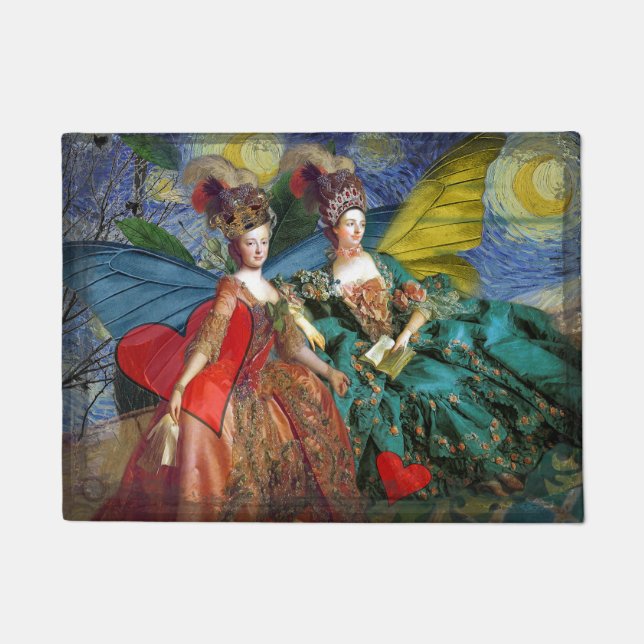 Paillasson Gemini gothique classique femme papillon Whimsical (Devant)