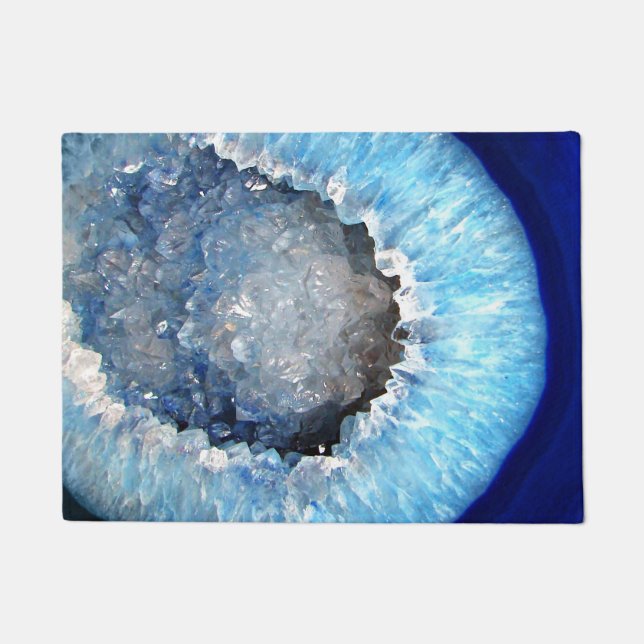 Paillasson Géode cristal bleu tombé (Devant)