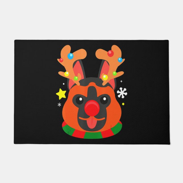 Paillasson German Shepherd Cute Christmas (Devant)