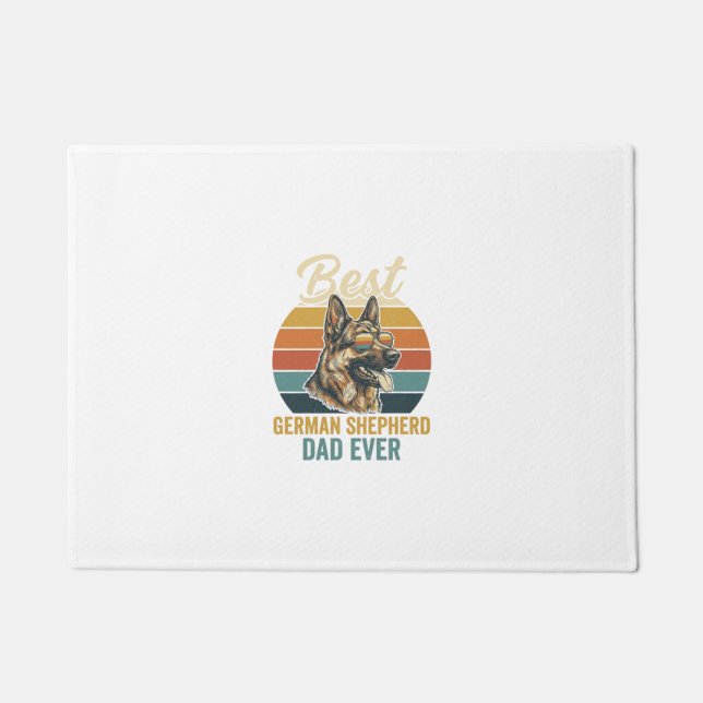 Paillasson German Shepherd Dad Vintage Sunset Shirt Design (Devant)