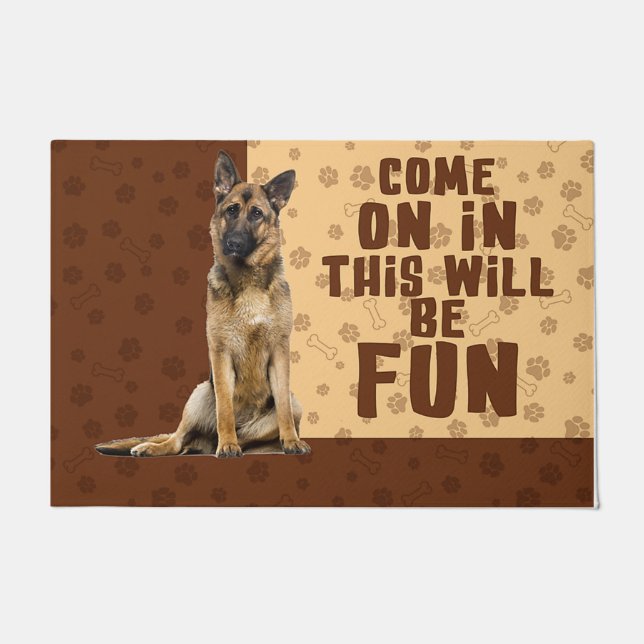 Paillasson German Shepherd Doormat, Funny GSD Lover Venin (Devant)