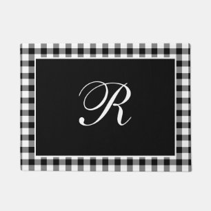 Paillasson Gingham noir et blanc Monogramme Classique Monogra