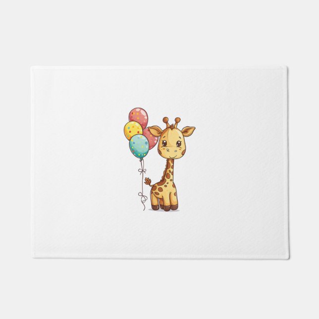 Paillasson Giraffe Cute Avec Ballons (Devant)