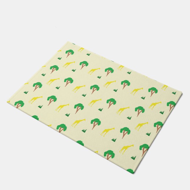 Paillasson Giraffe et motif d'arbre (Incliné)