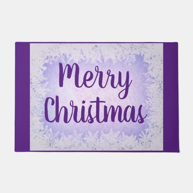 Paillasson Givre violet et lilas Joyeux Noël (Devant)